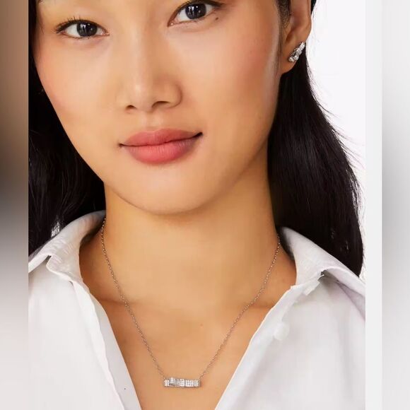 NWT Kate Spade Ribbon Boxed Set Earrings and Necklace - Picture 3 of 7